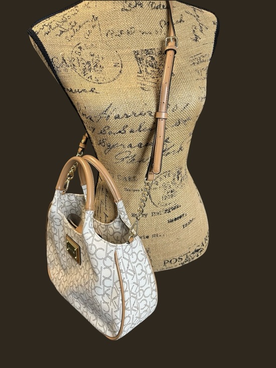 🌻 Calvin Klein Monogram Shopper Top Handle Bag #808 - Picture 8 of 11